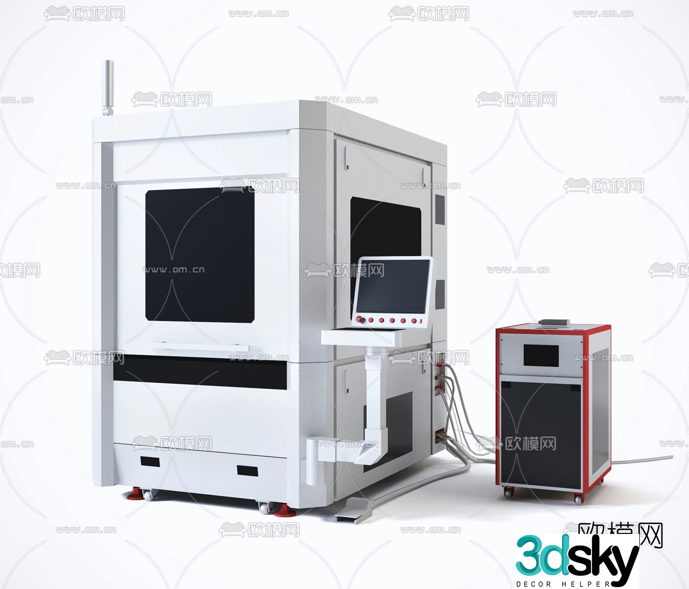 Modern CNC machine equipment 3d model