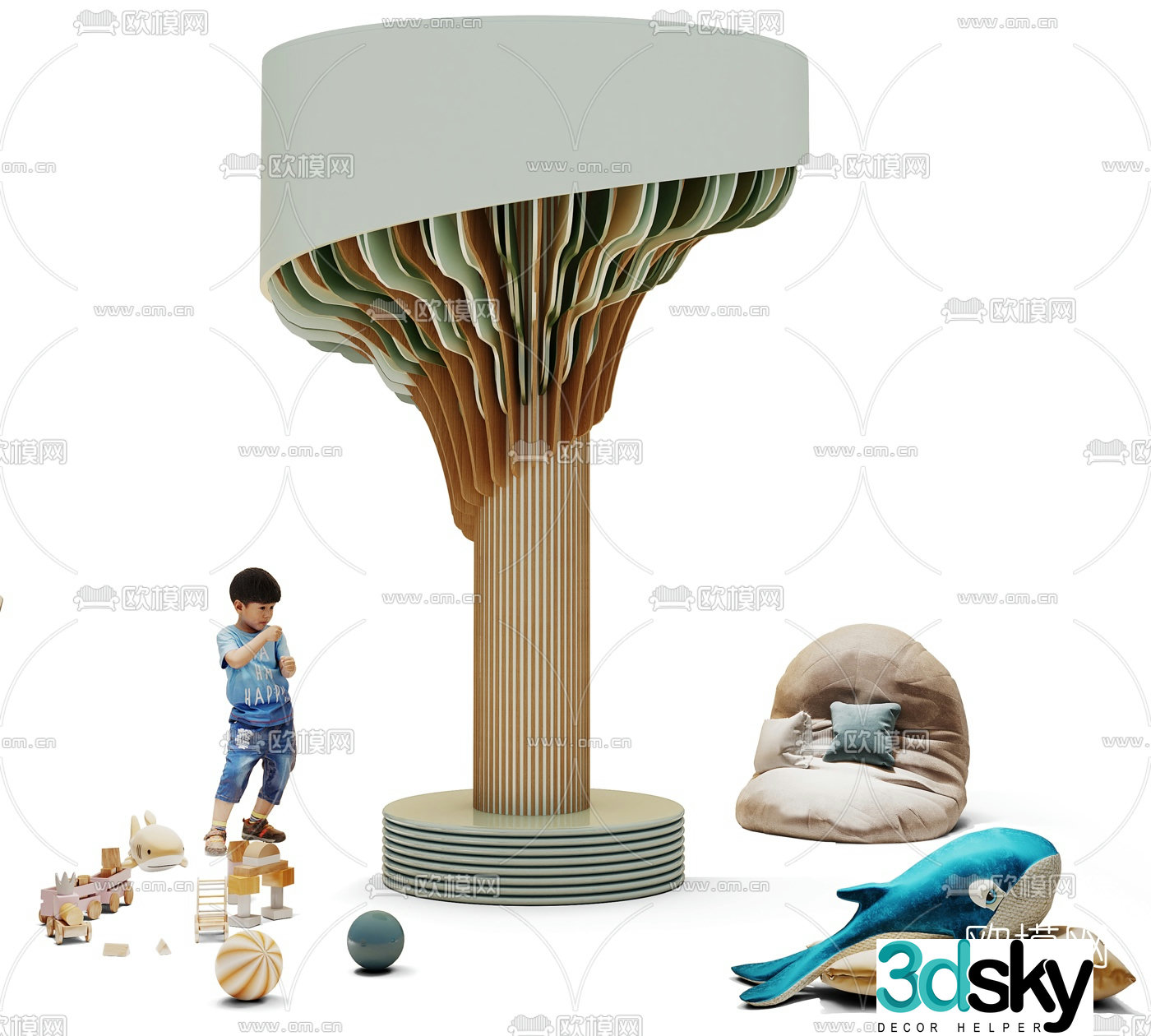 Modern children’s public chair beanbag sofa 3d model