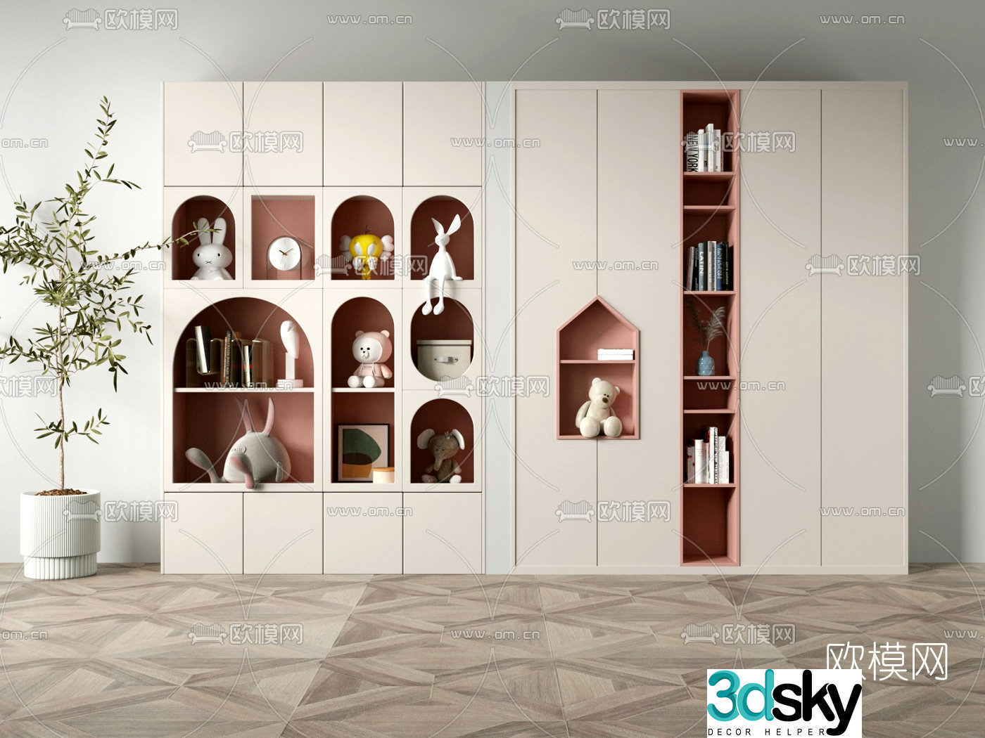 Modern children’s wardrobe 3d model