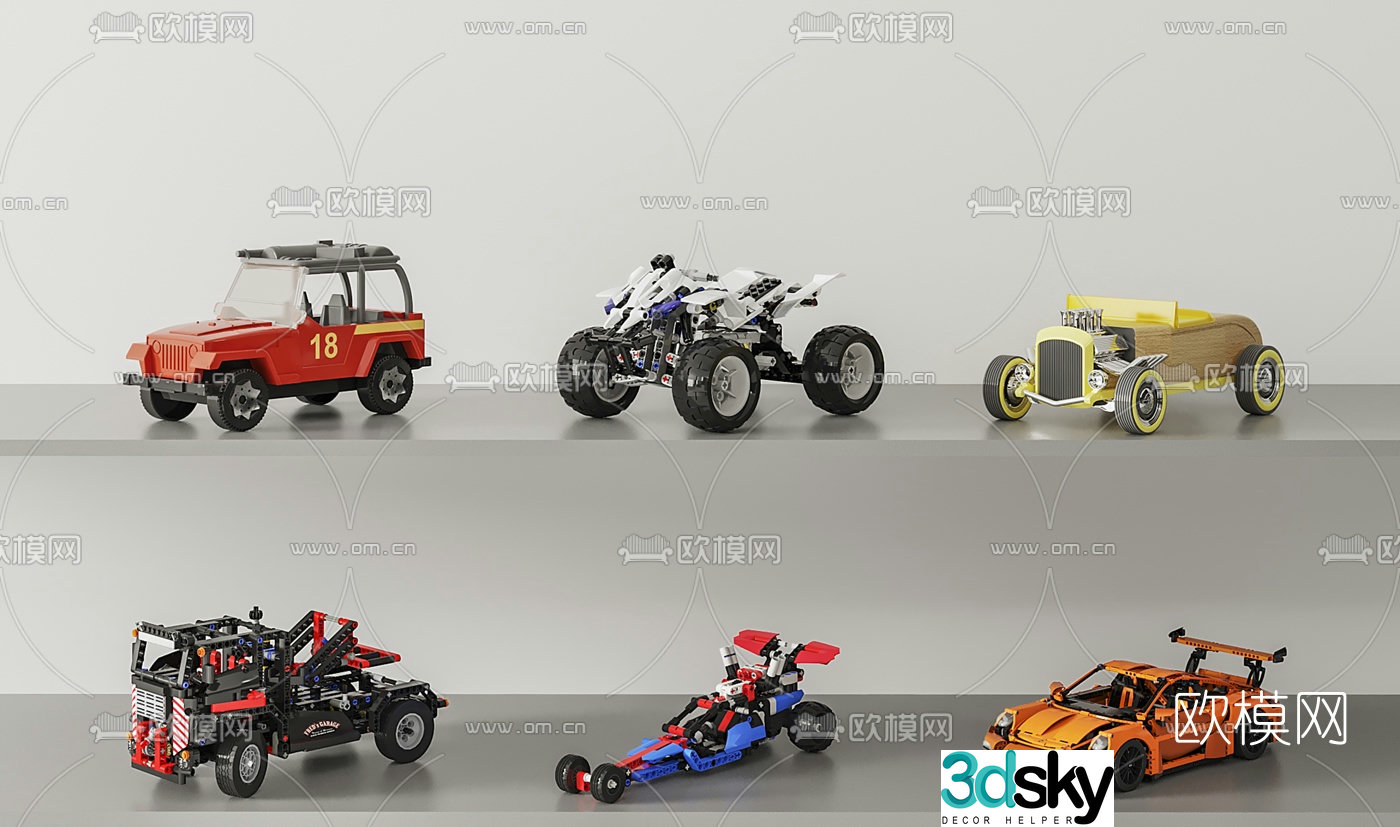 Modern toy car 3d model