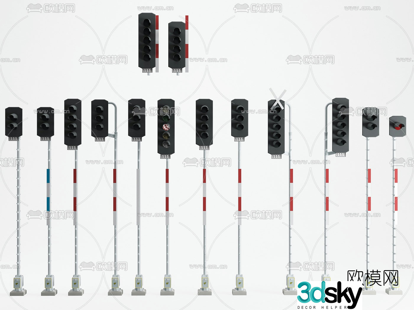 Modern traffic light traffic light 3d model