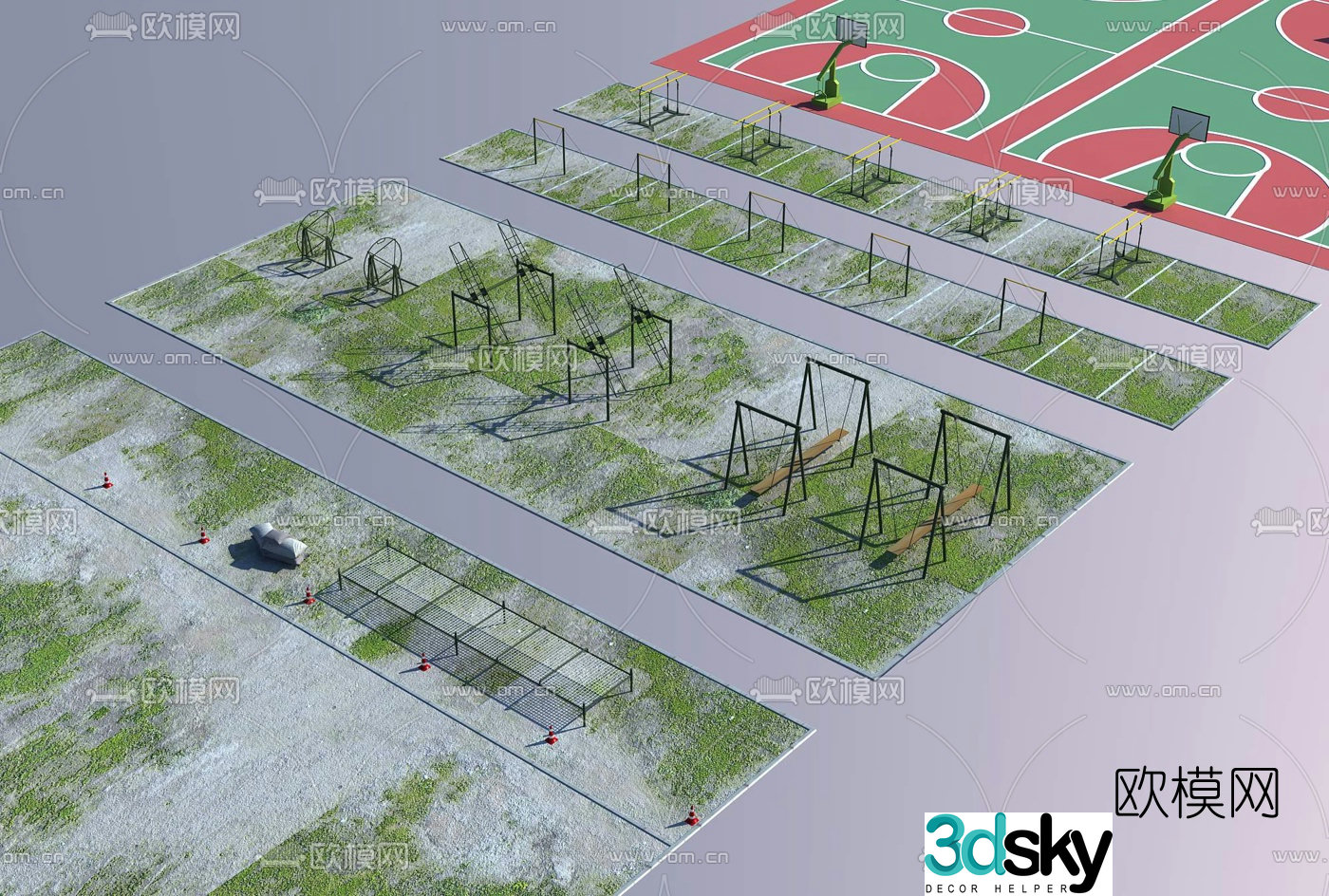 3D model of modern ambulance combination training ground