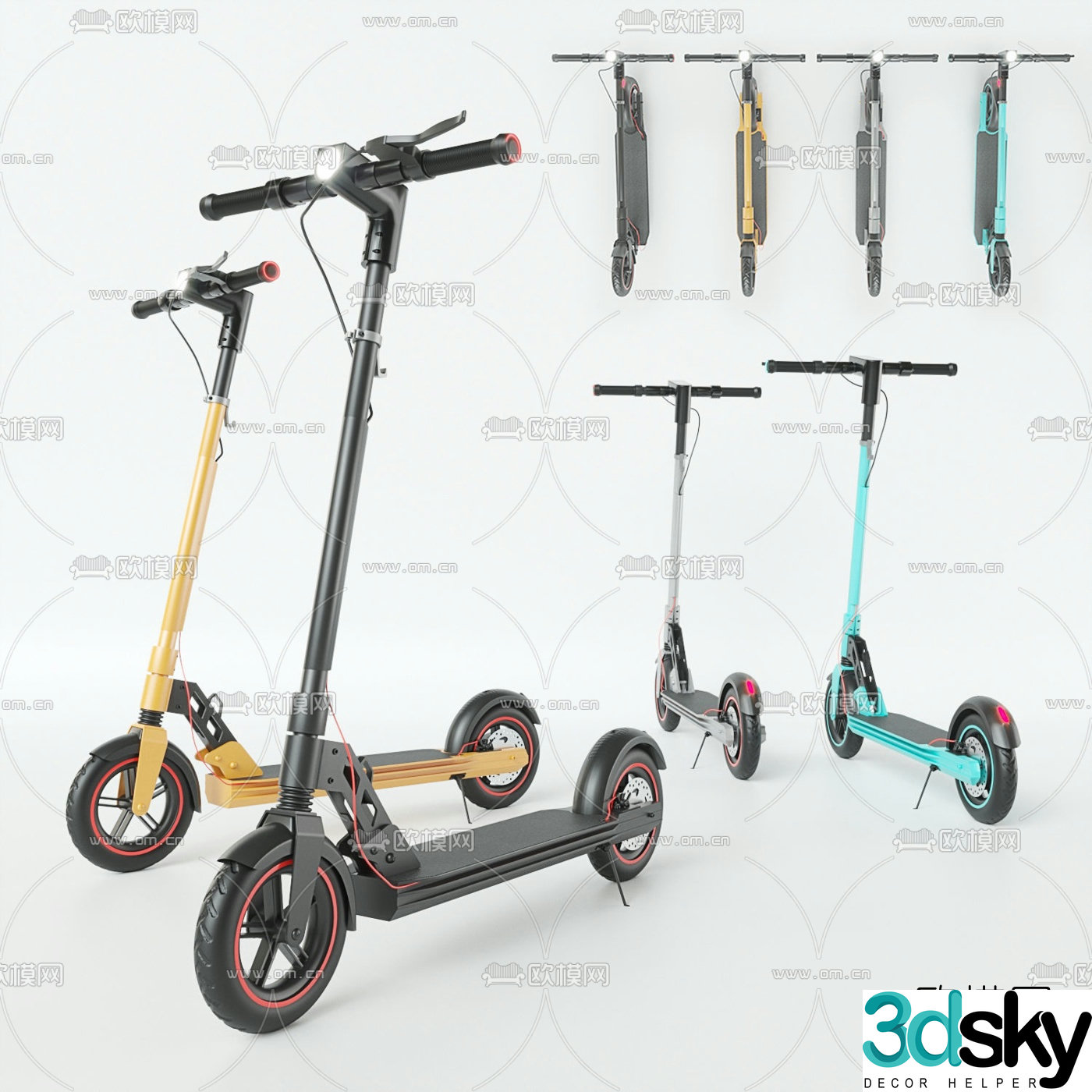 Modern electric scooter 3d model