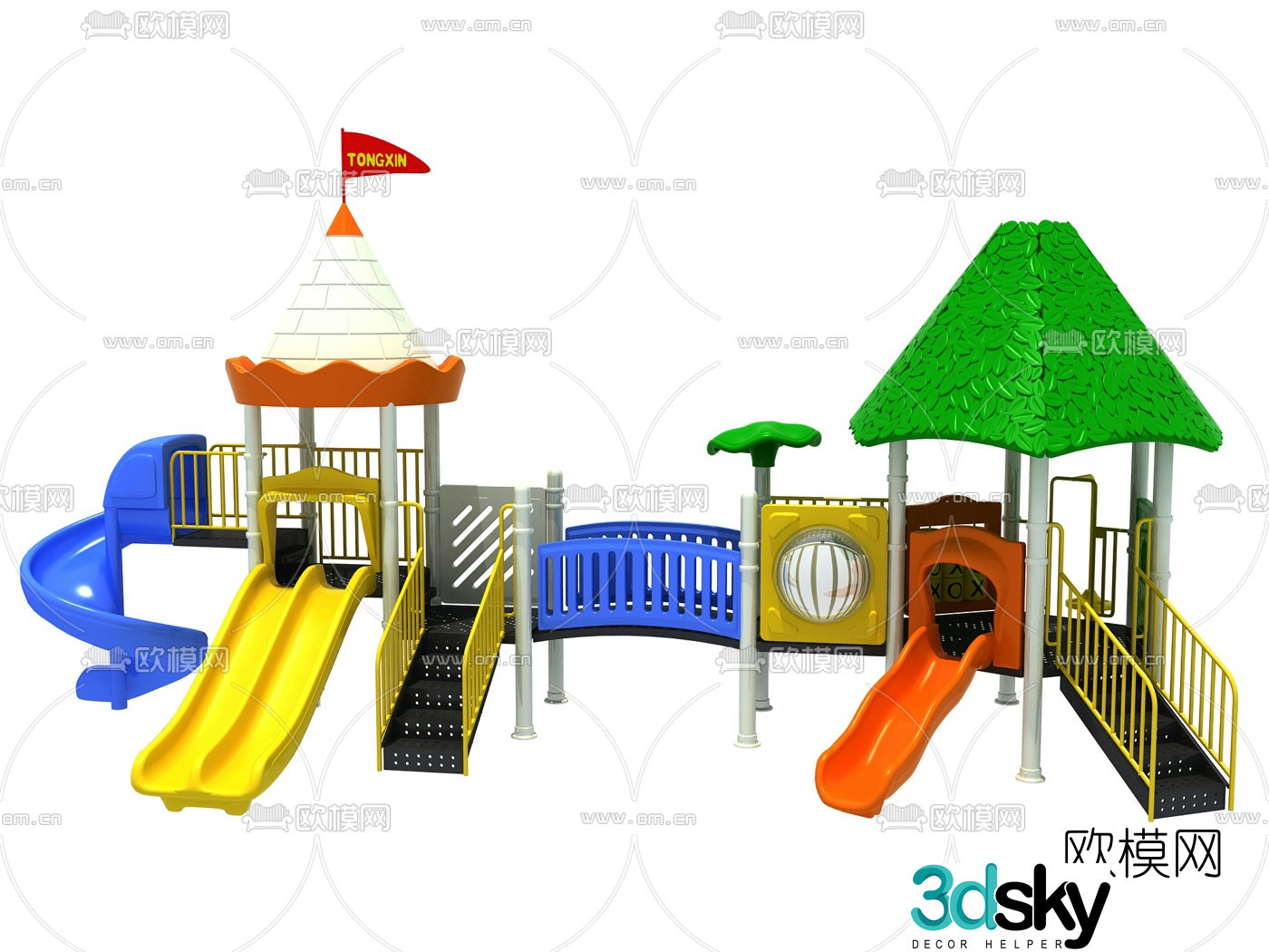 Modern children's slide 3d model