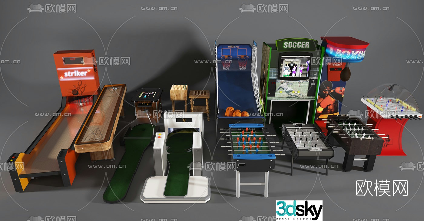 Modern gaming console combination 3d model
