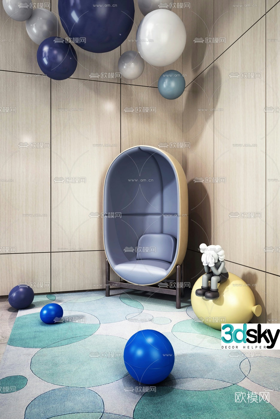 Modern creative children’s chair 3d model