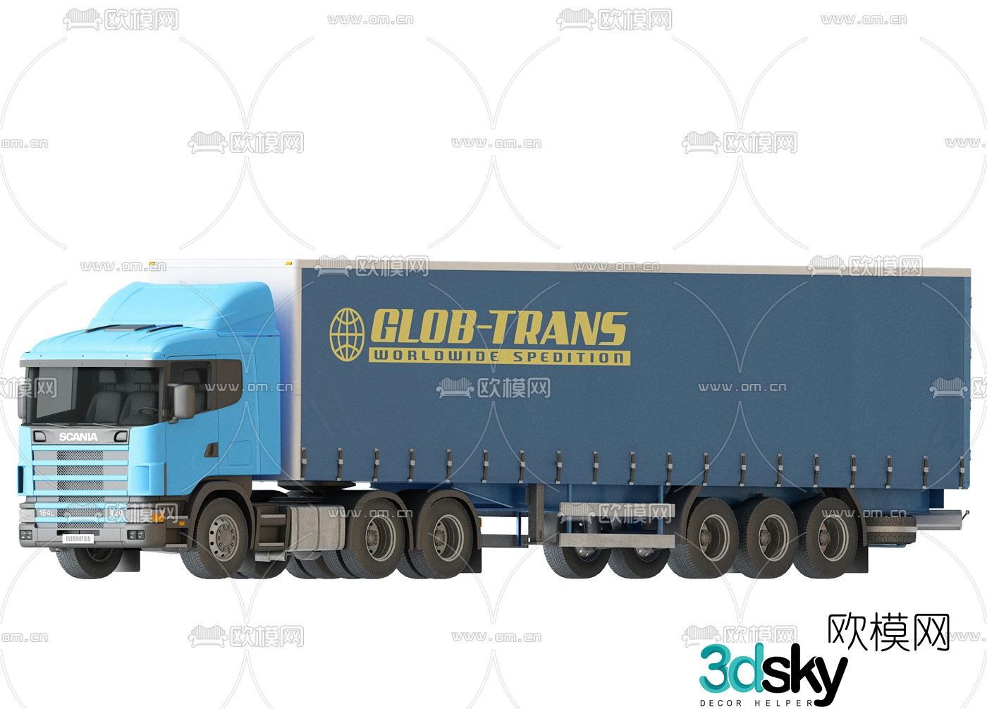 Modern large truck 3d model