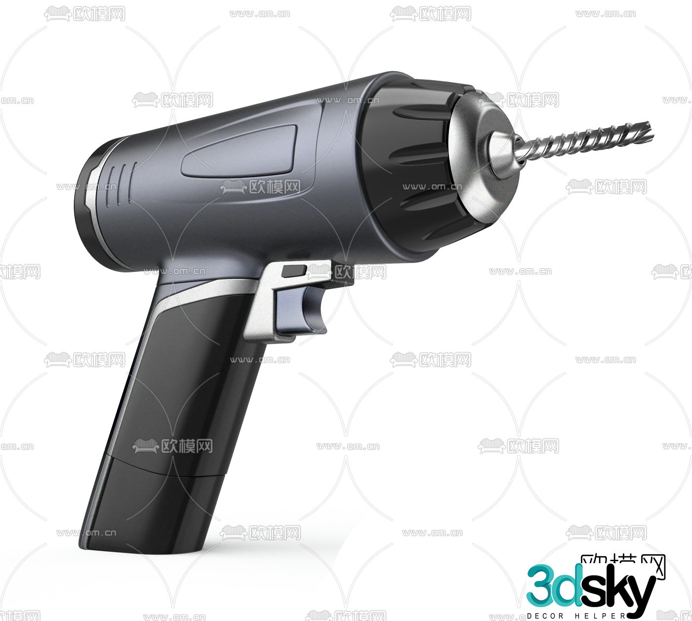 Modern electric drill 3d model