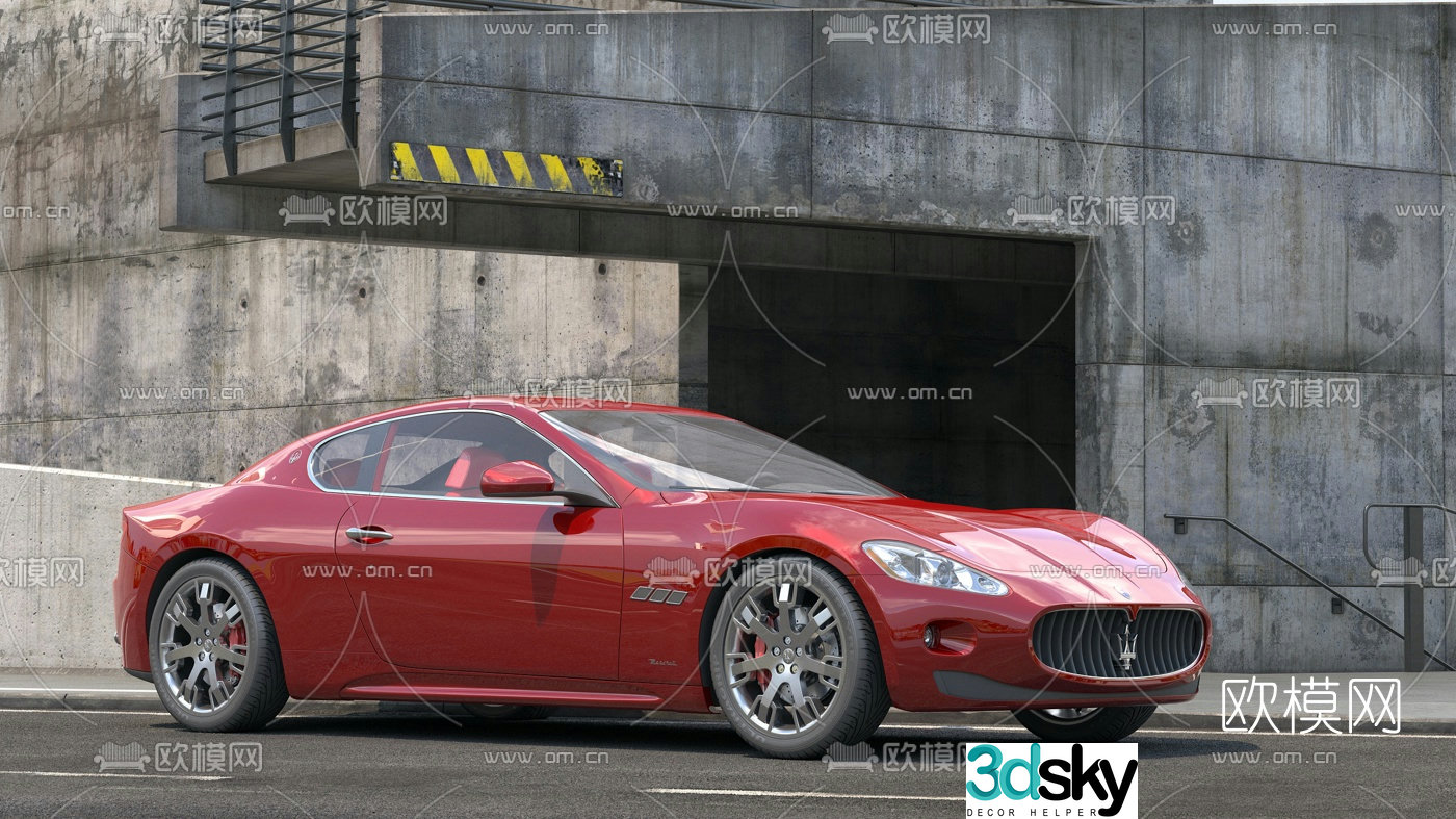 modern maserati car 3d model