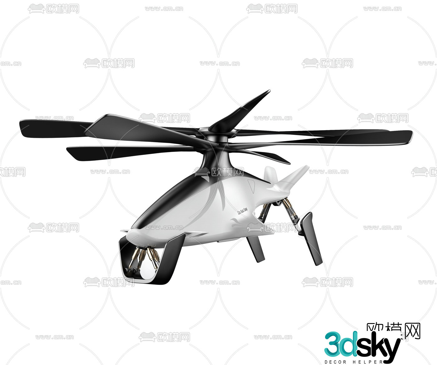 Modern helicopter 3d model