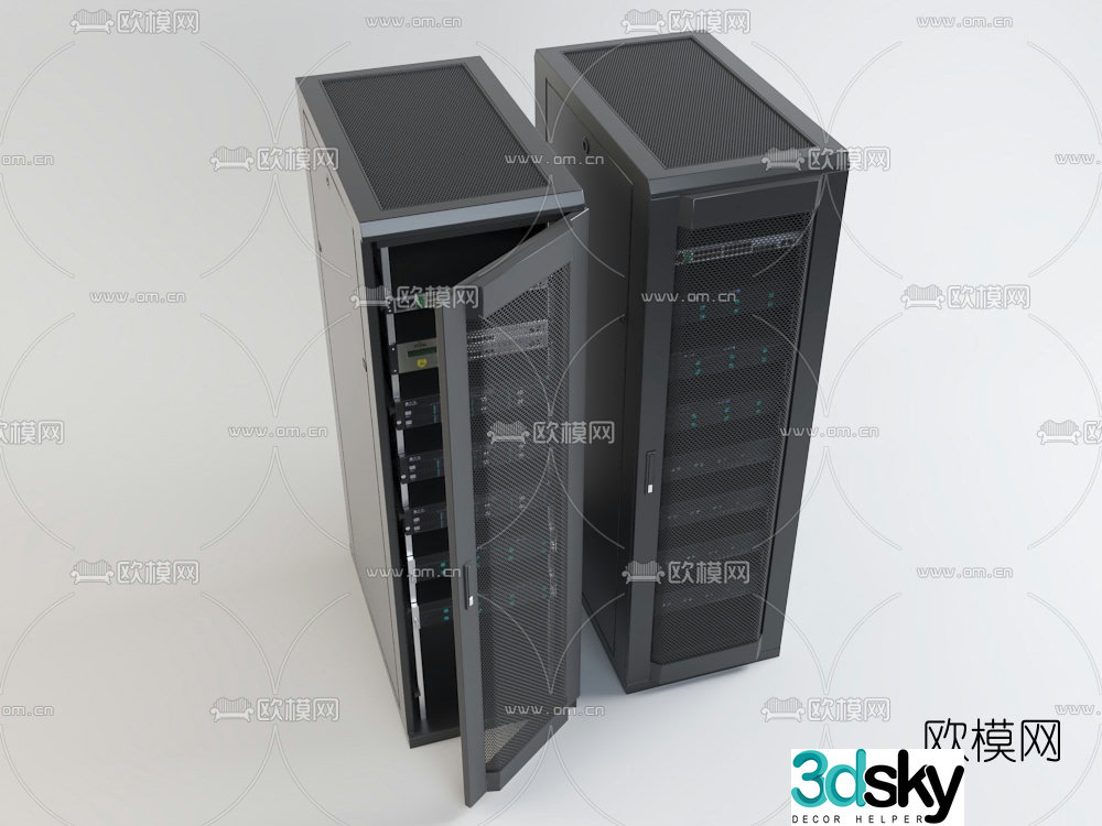 Modern computer room cabinet 3d model