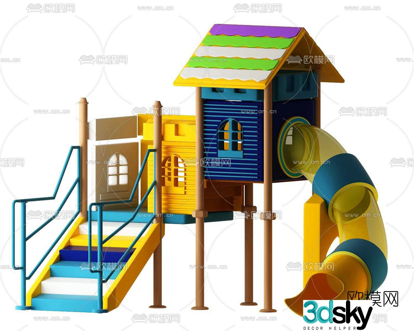 Modern children's slide ride 3d model