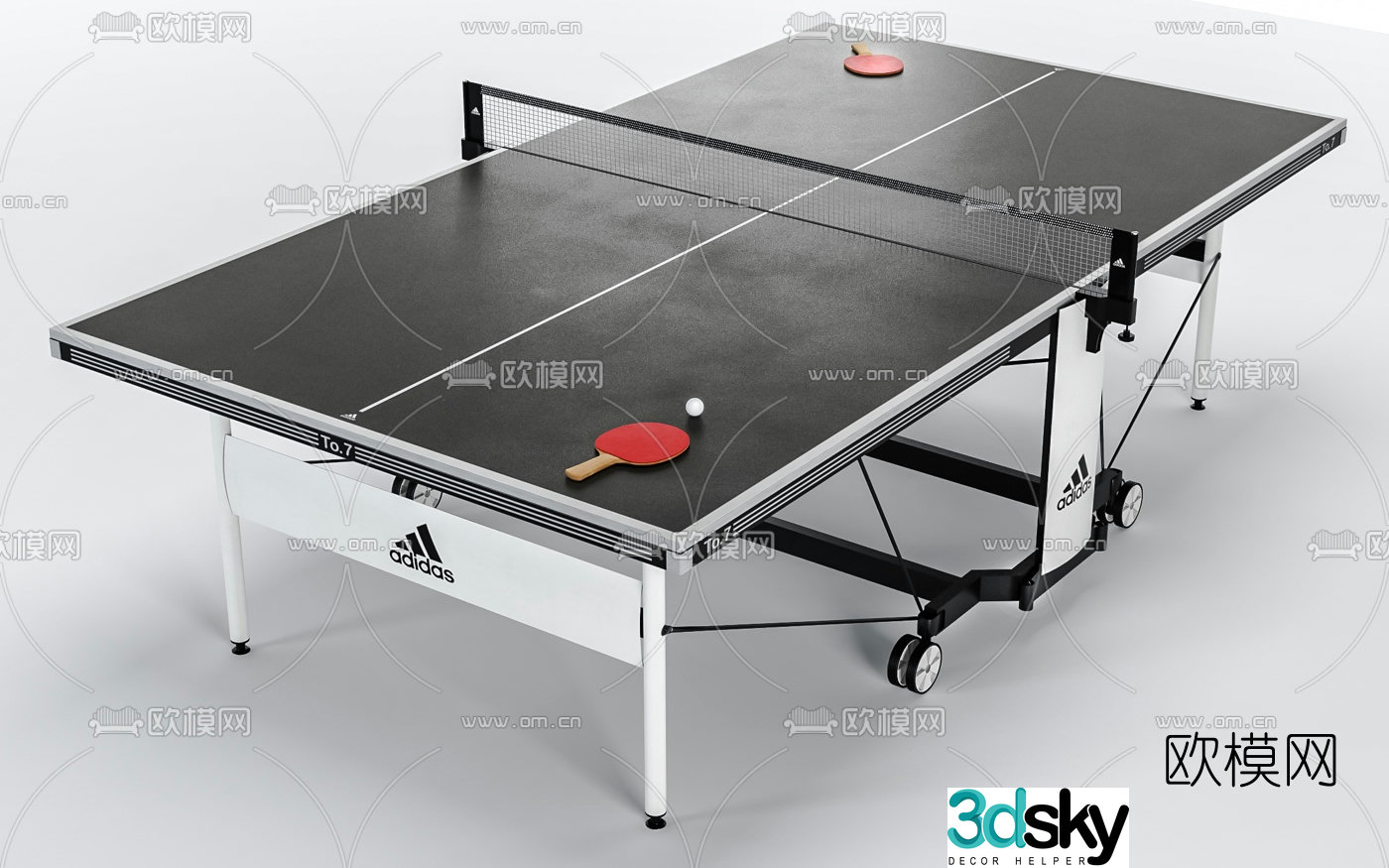 Modern table tennis table 3d model