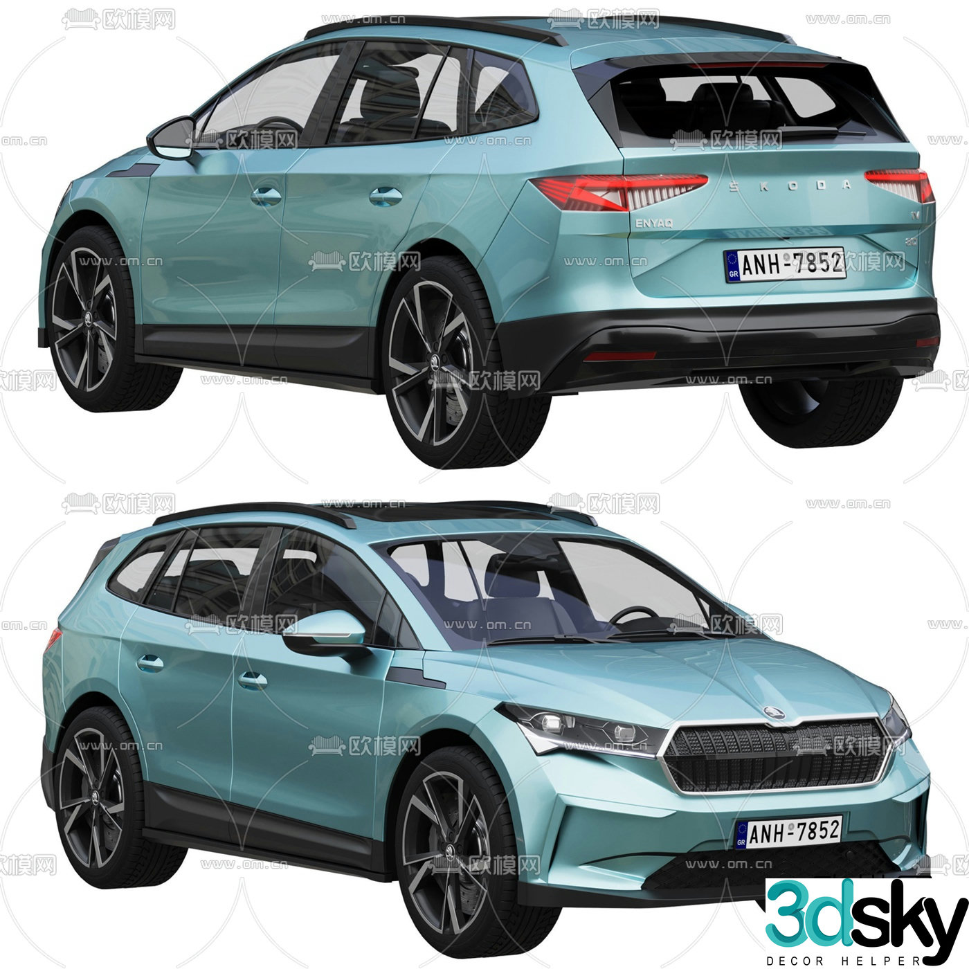 modern skoda car 3d model