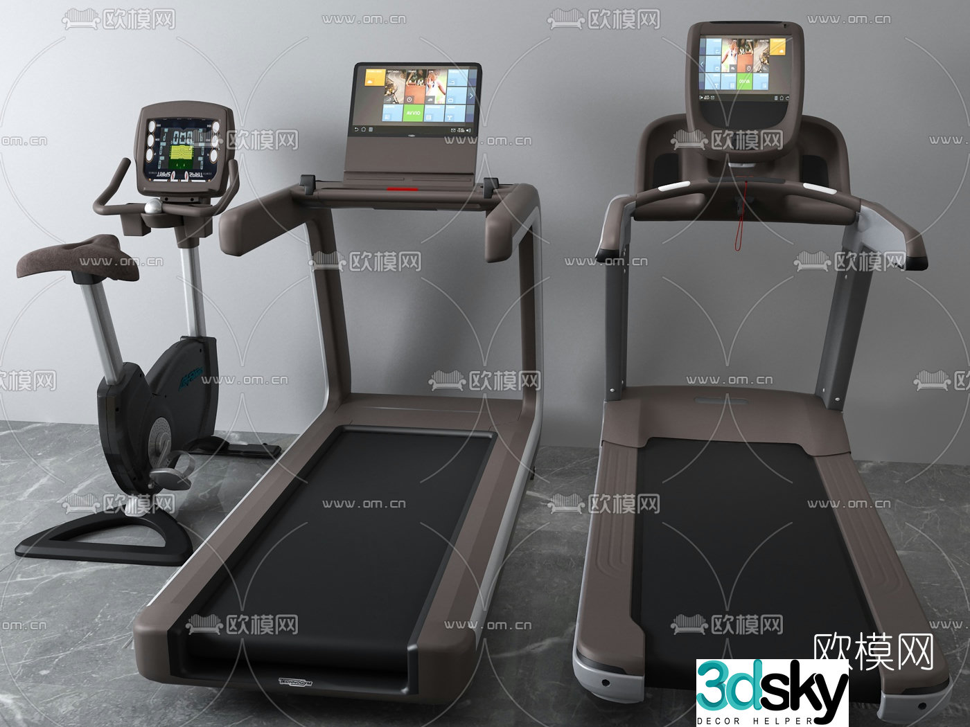 Modern treadmill 3d model