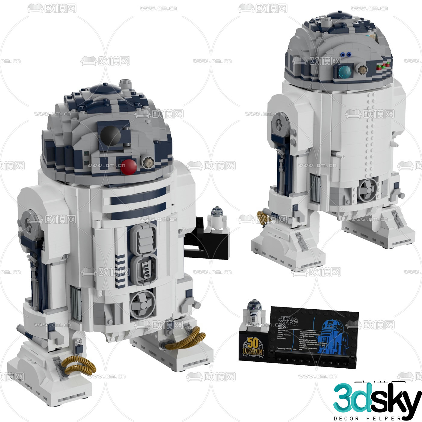 Modern building block robot toy 3d model