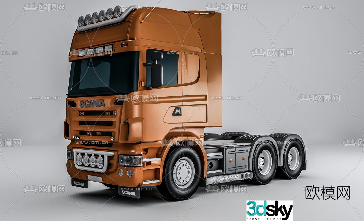 Modern truck front 3d model