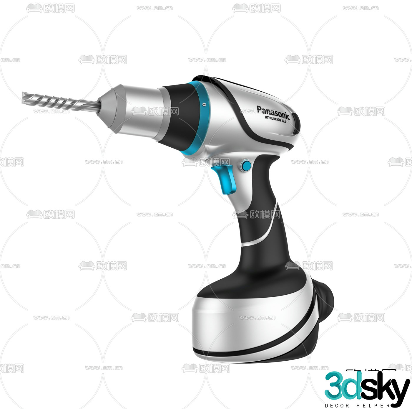 Modern electric drill 3d model