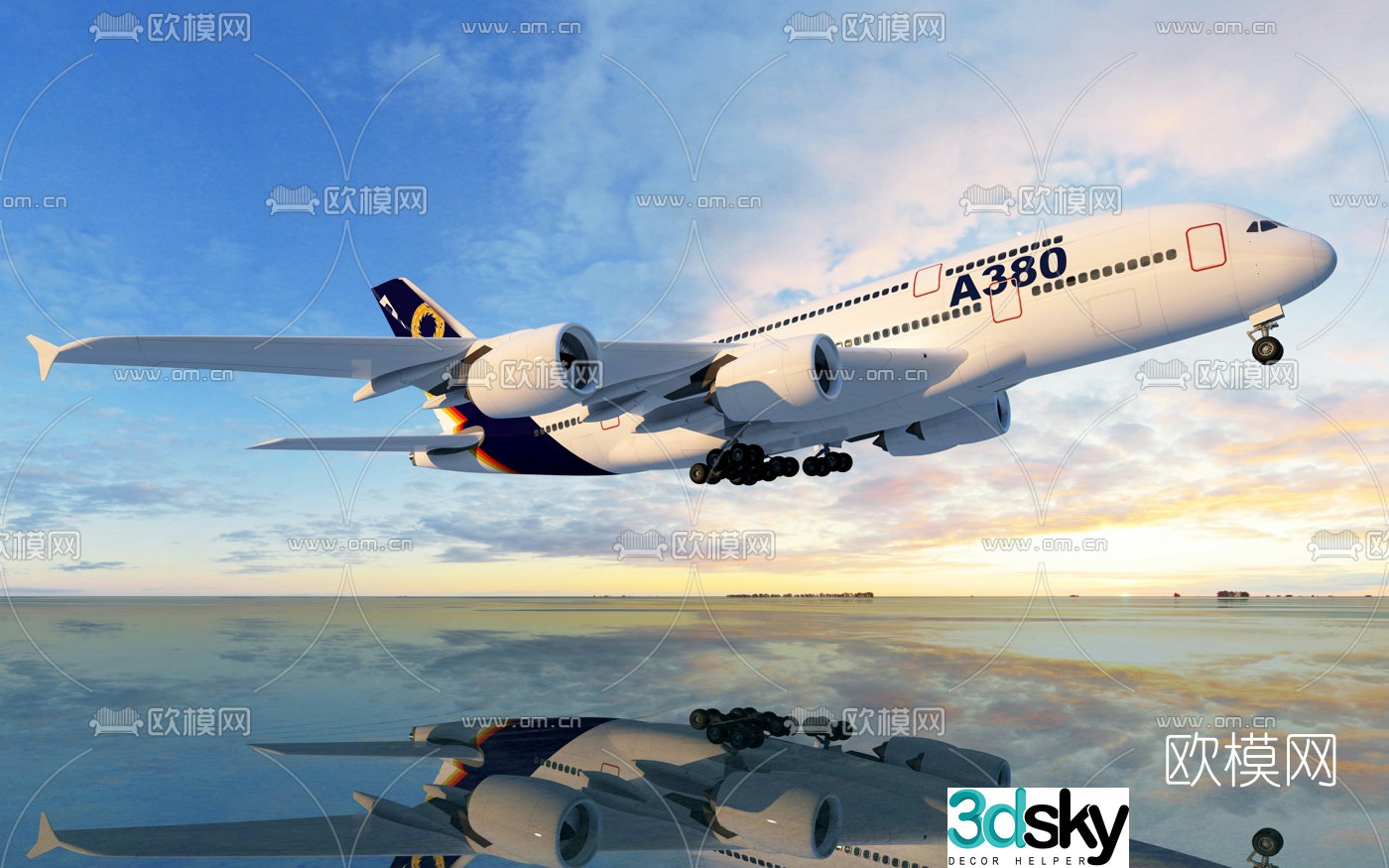 Modern airplane 3d model