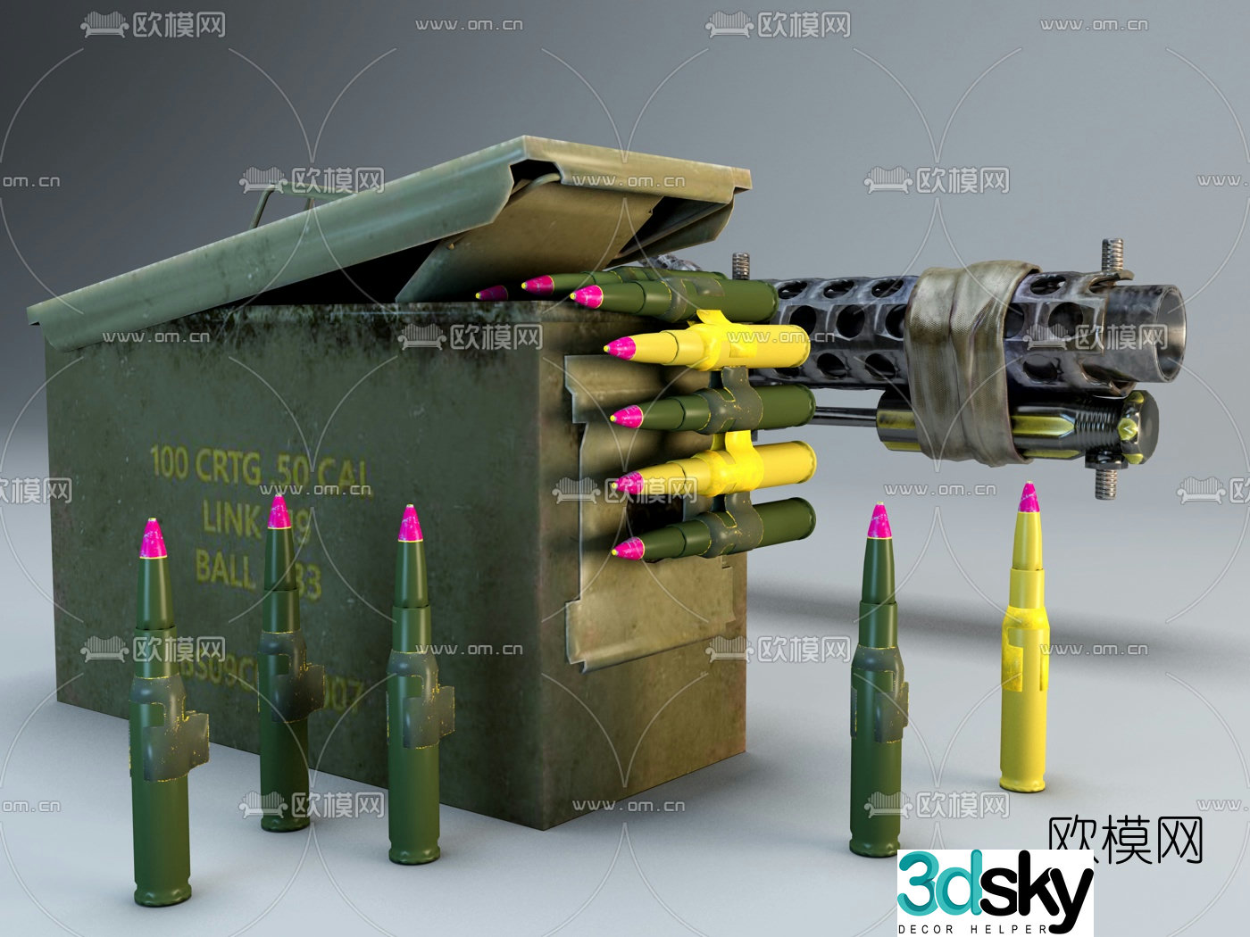 Modern military ammunition box 3d model