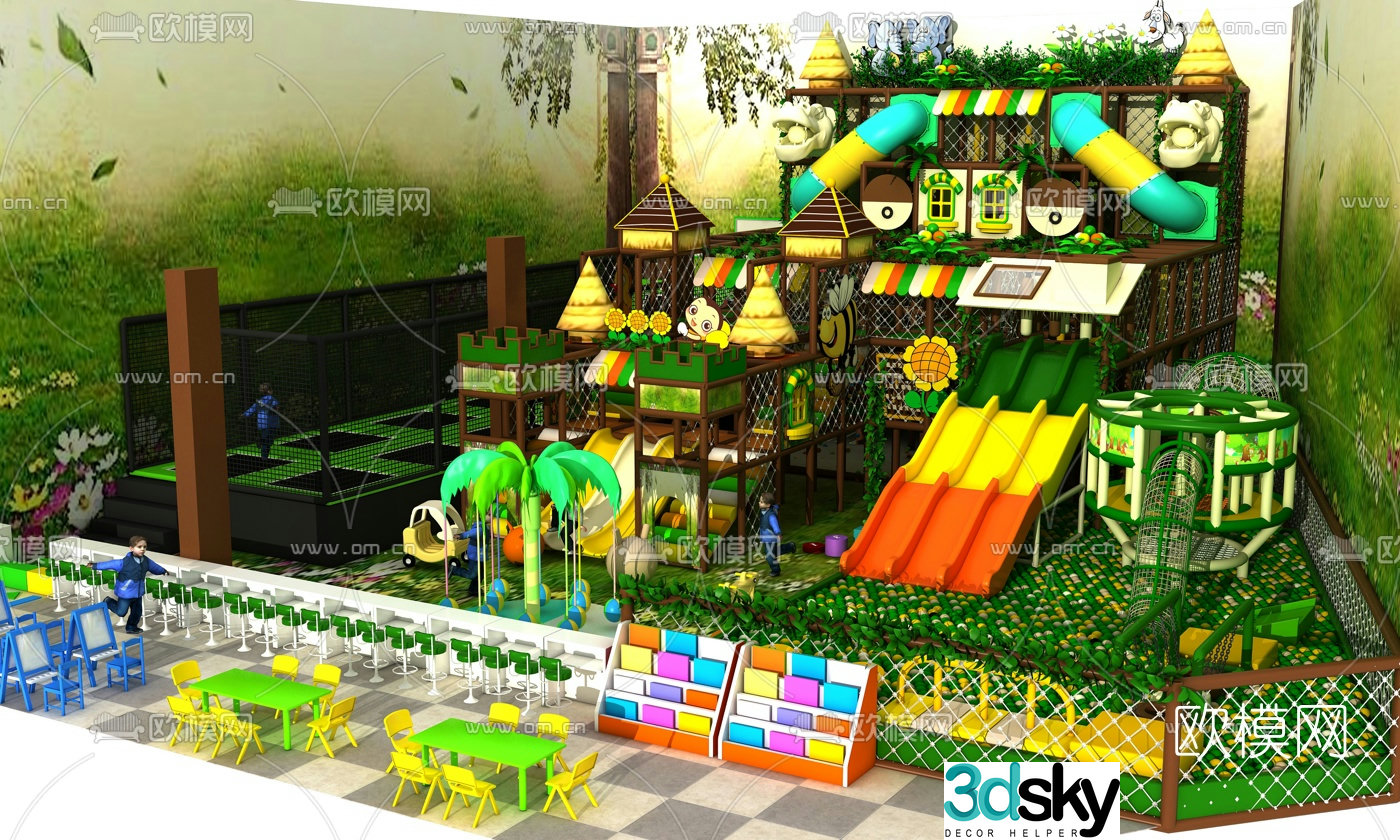 Modern children's amusement park entertainment equipment 3d model