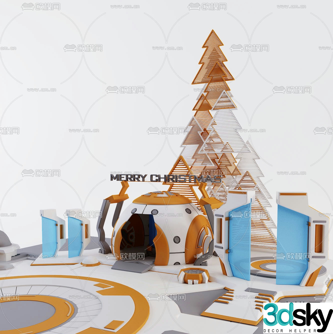 Modern space base rides 3d model