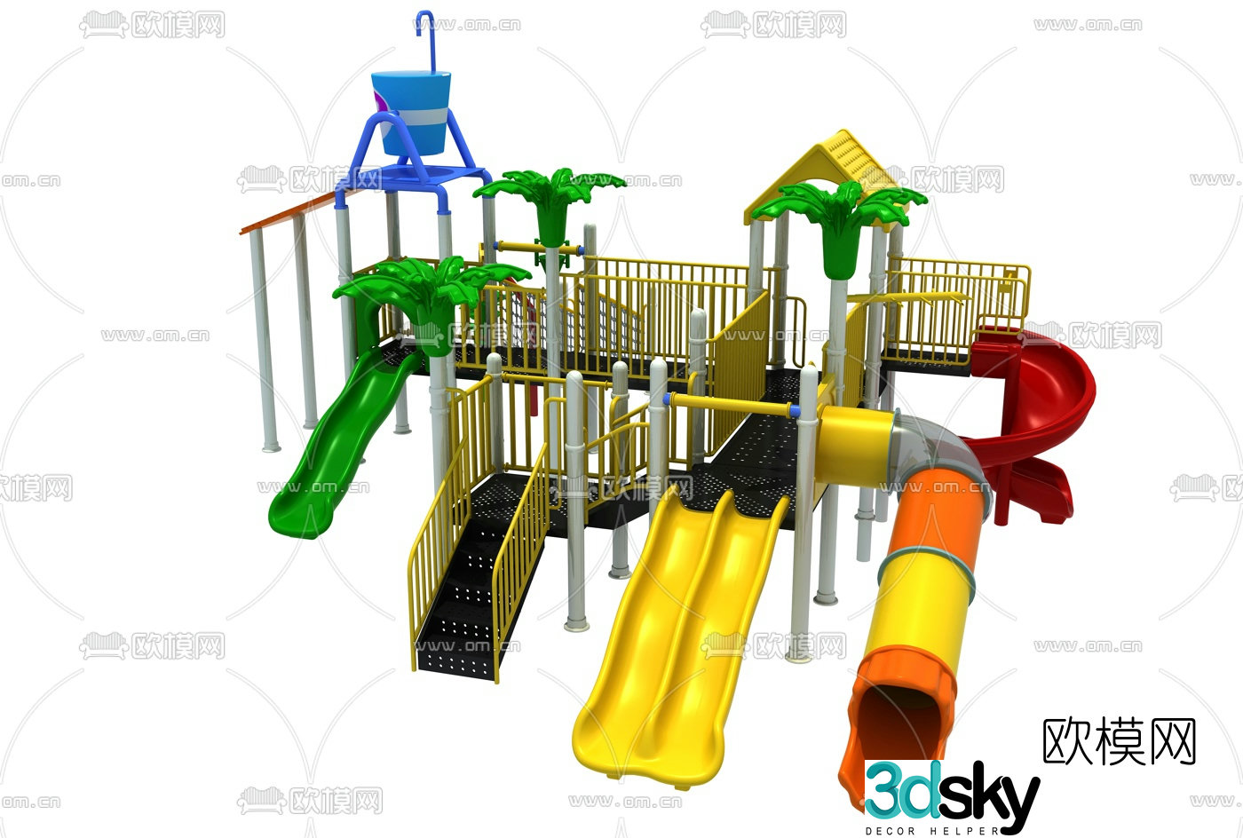 Modern children's slide ride 3d model