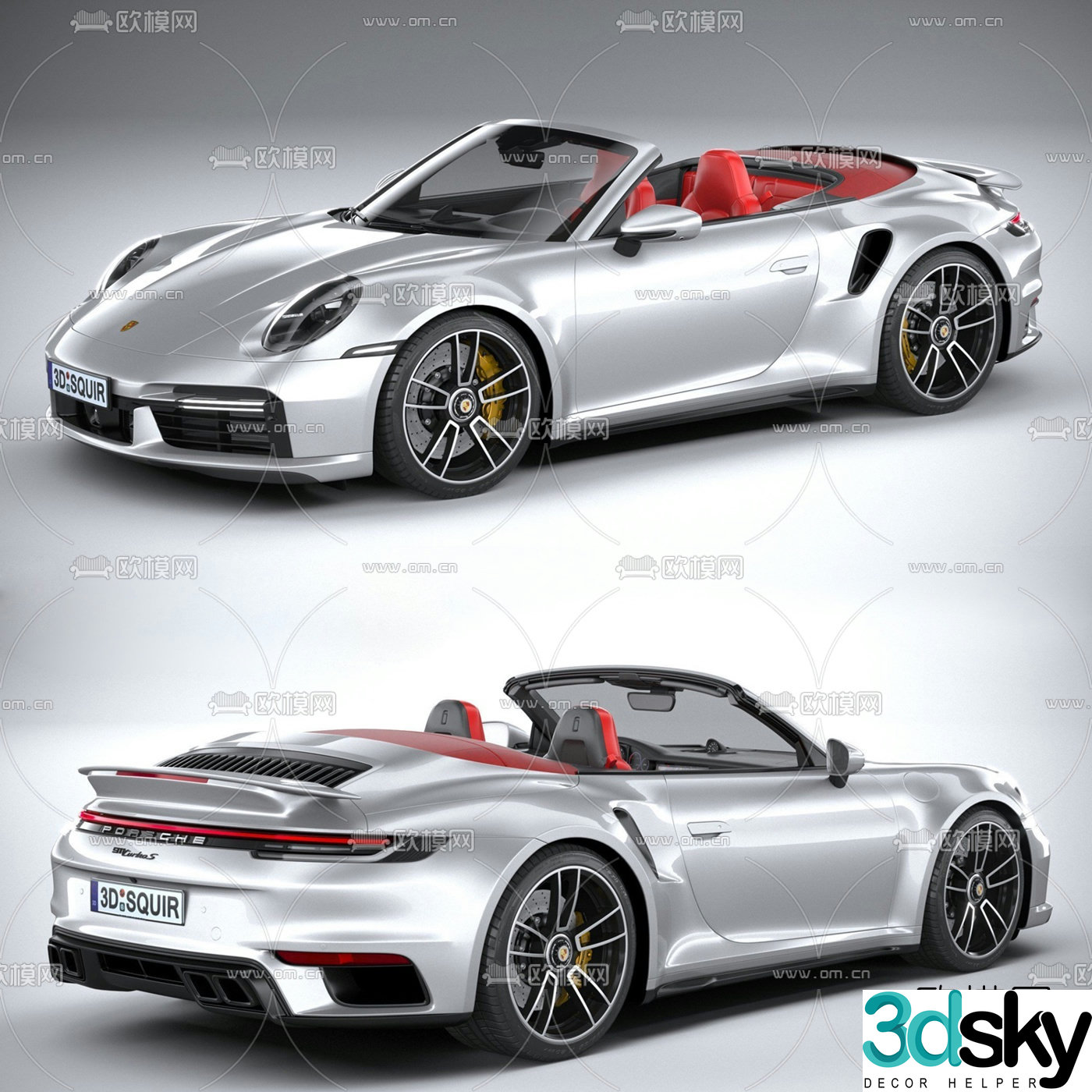 Modern porsche roadster car 3d model