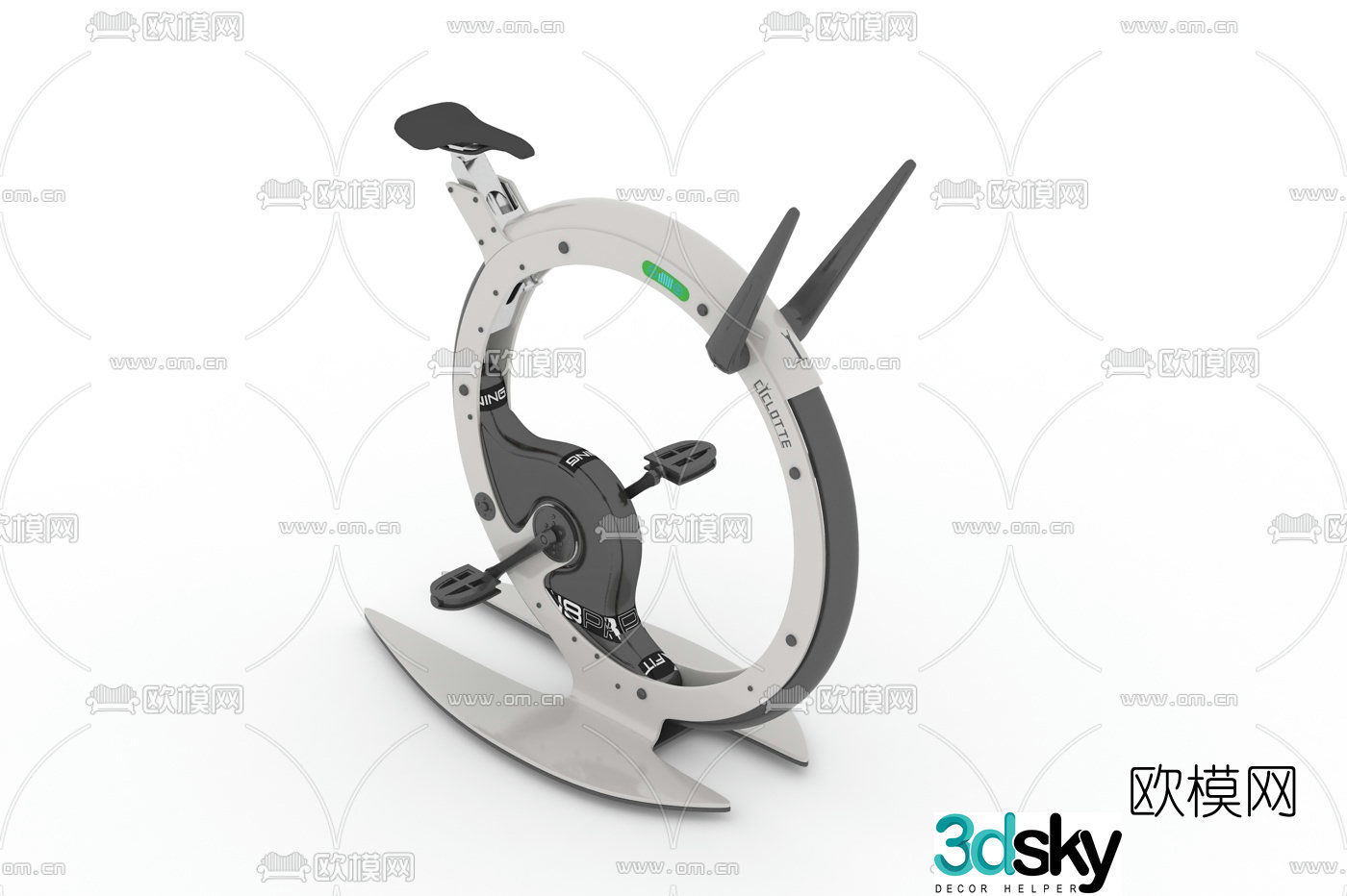 Postmodern spinning bike 3d model