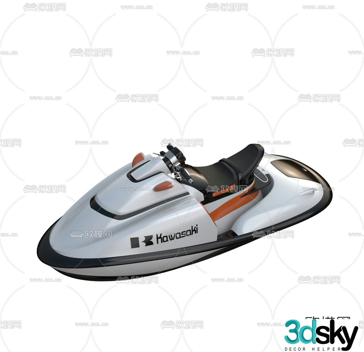 Modern jet ski 3d model
