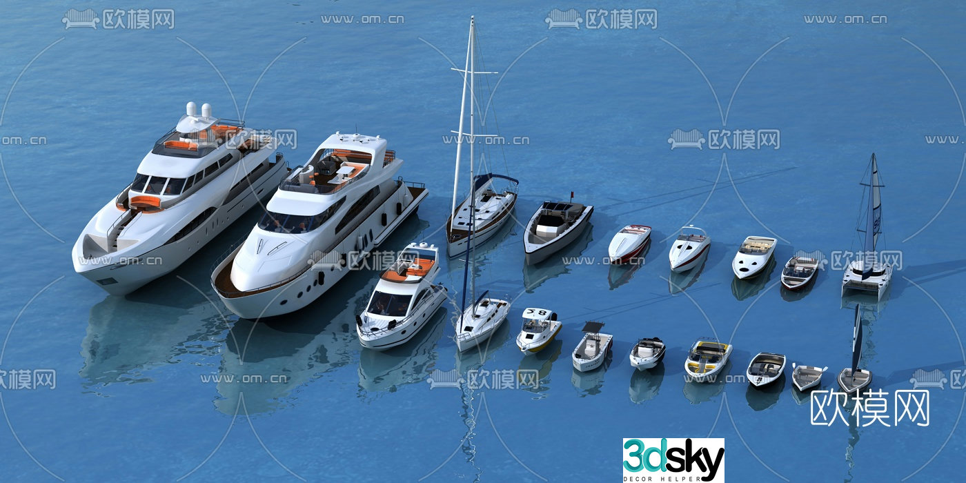 Modern yacht speedboat 3d model