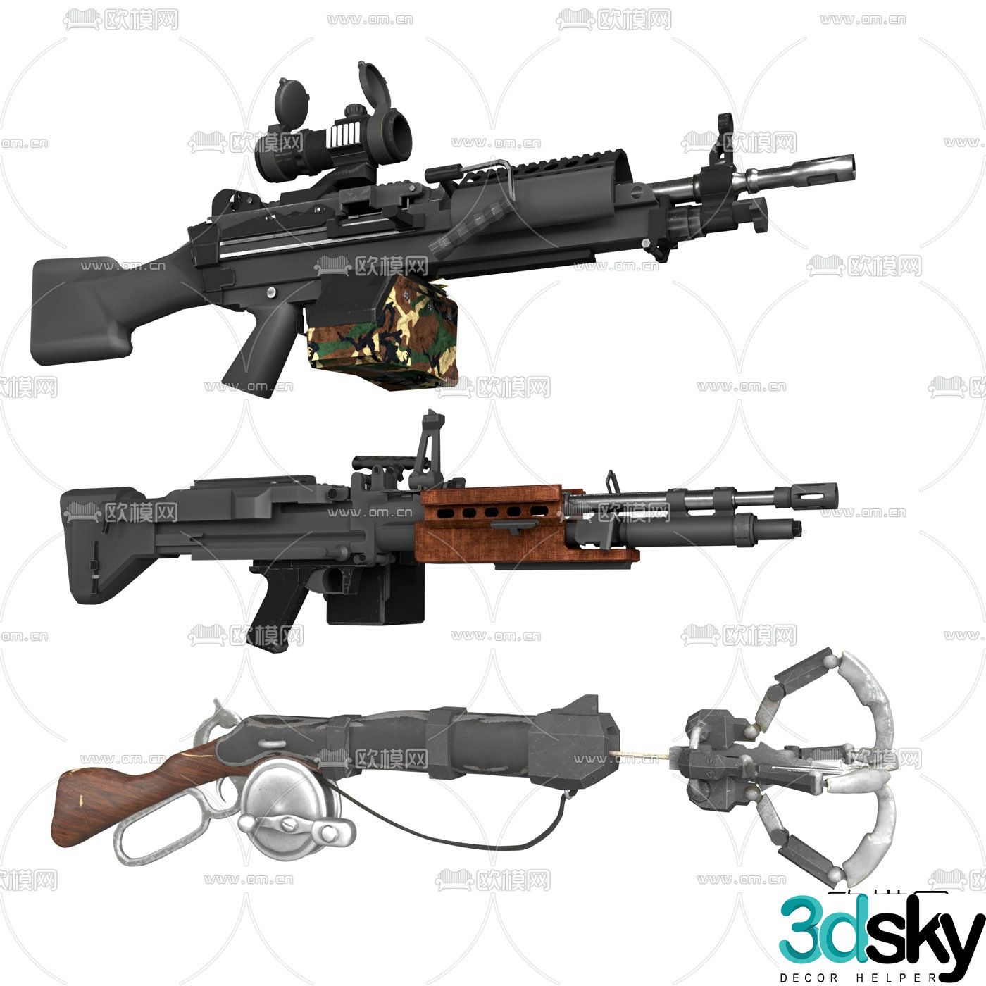 Modern automatic rifle 3d model