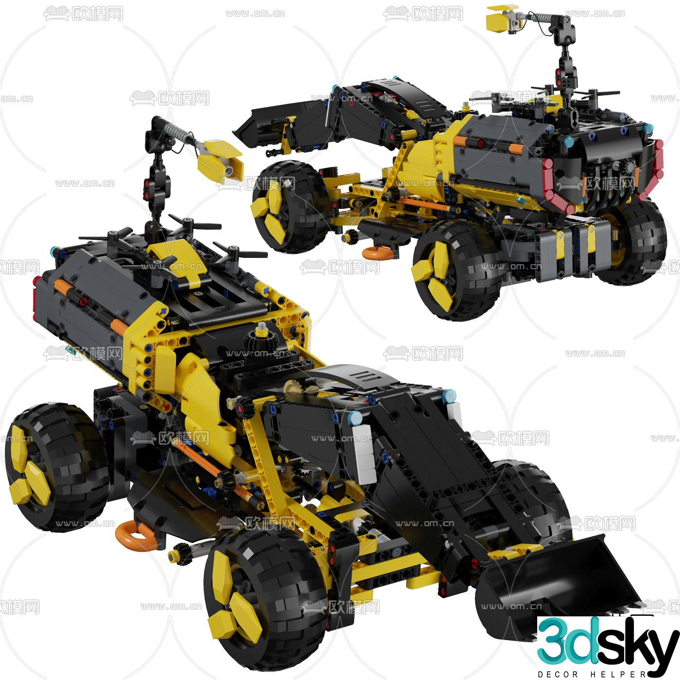 Modern building block children’s toy car 3d model