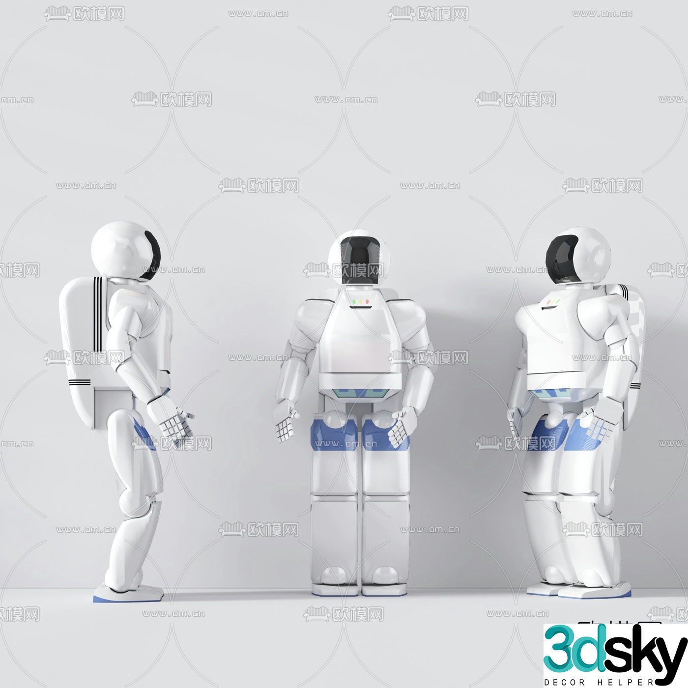 Modern artificial intelligence robot 3d model