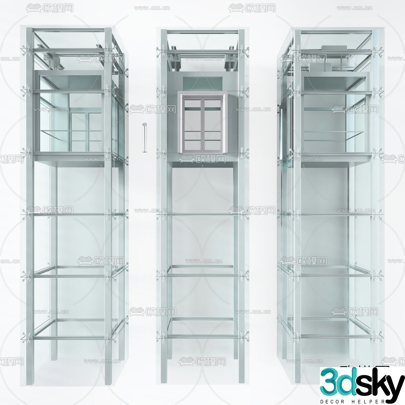 Modern shopping mall sightseeing elevator lift 3D model