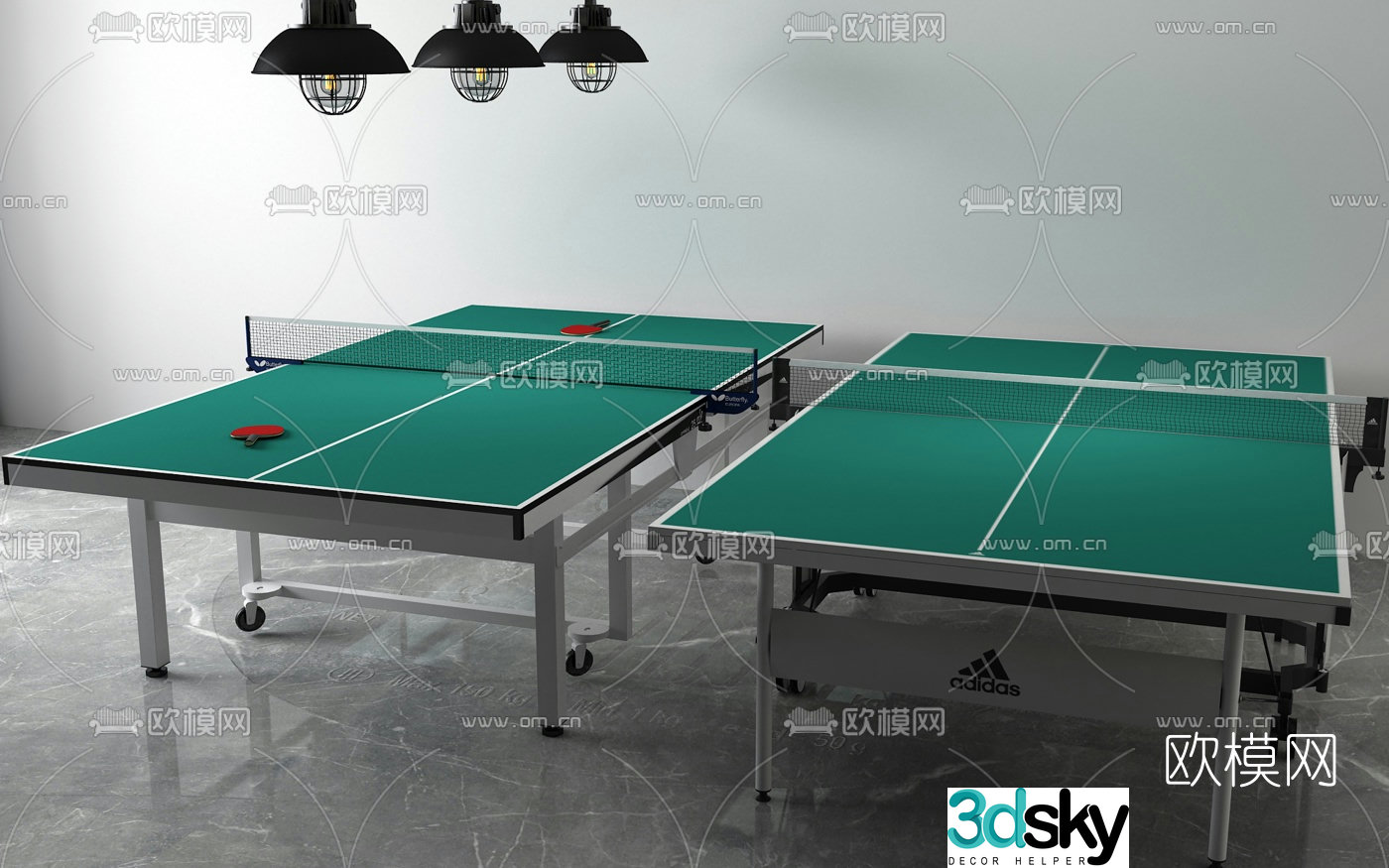 Modern table tennis table 3d model