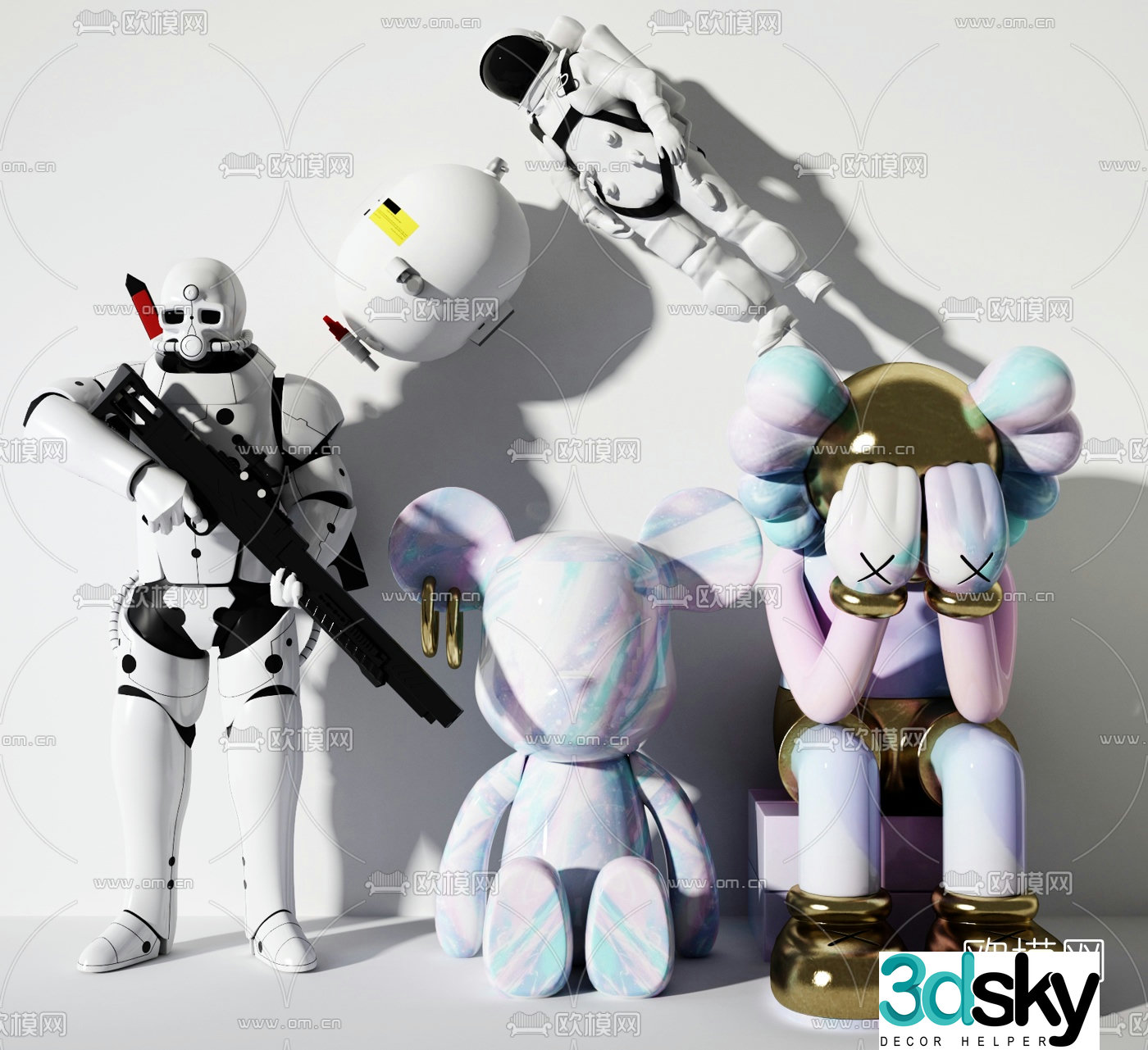 Modern doll toy 3d model