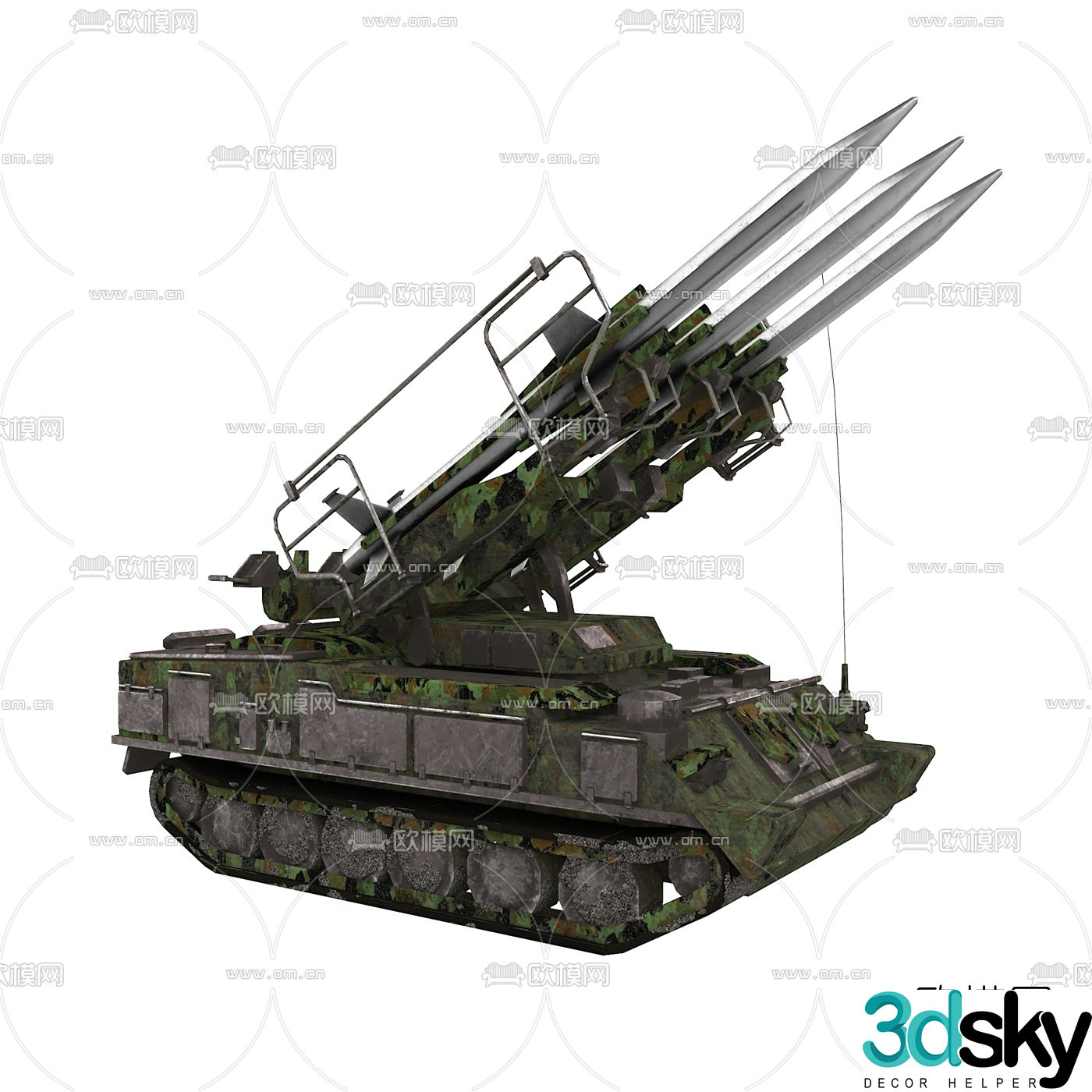 Modern military tank 3d model