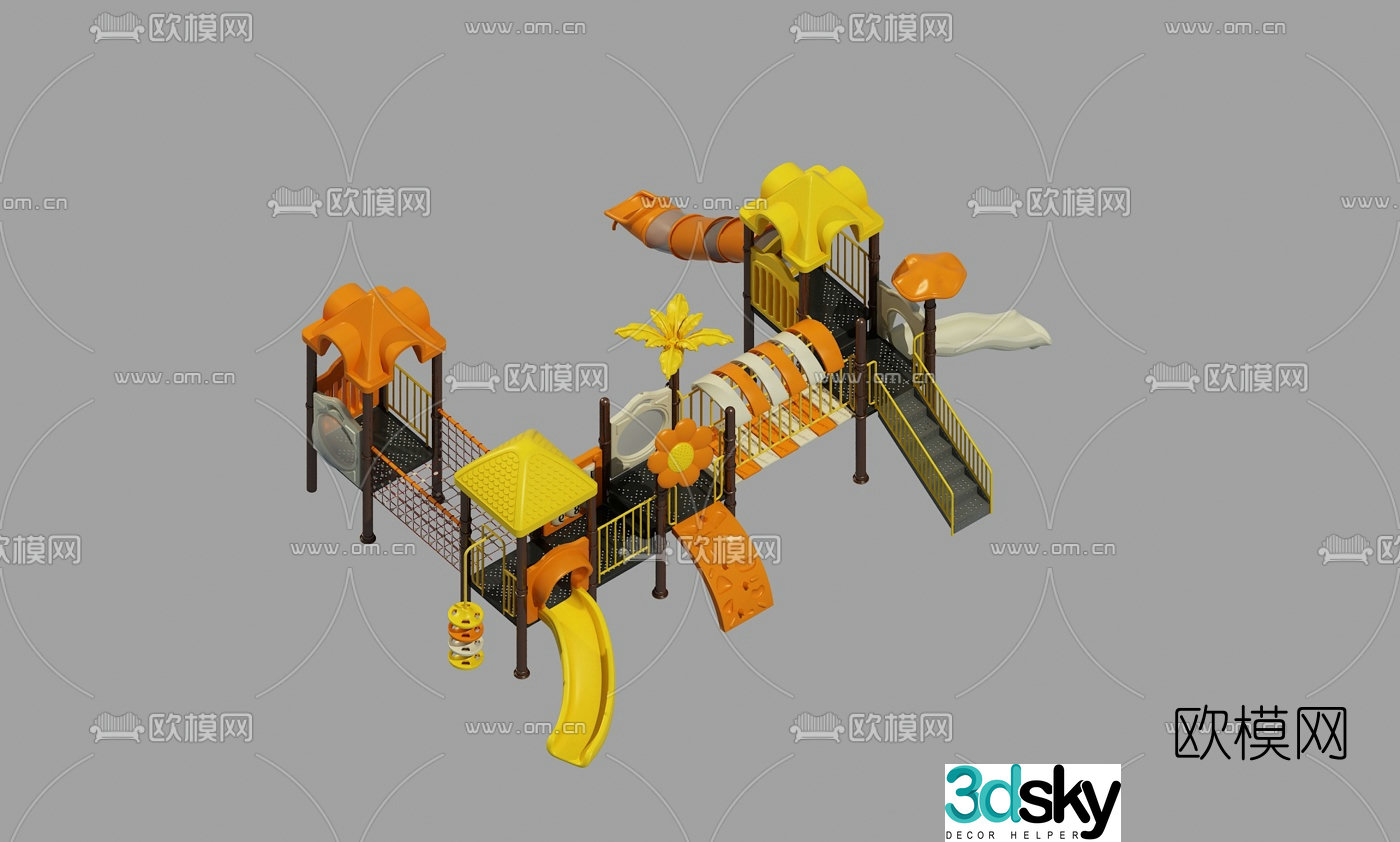 Modern children's slide 3d model