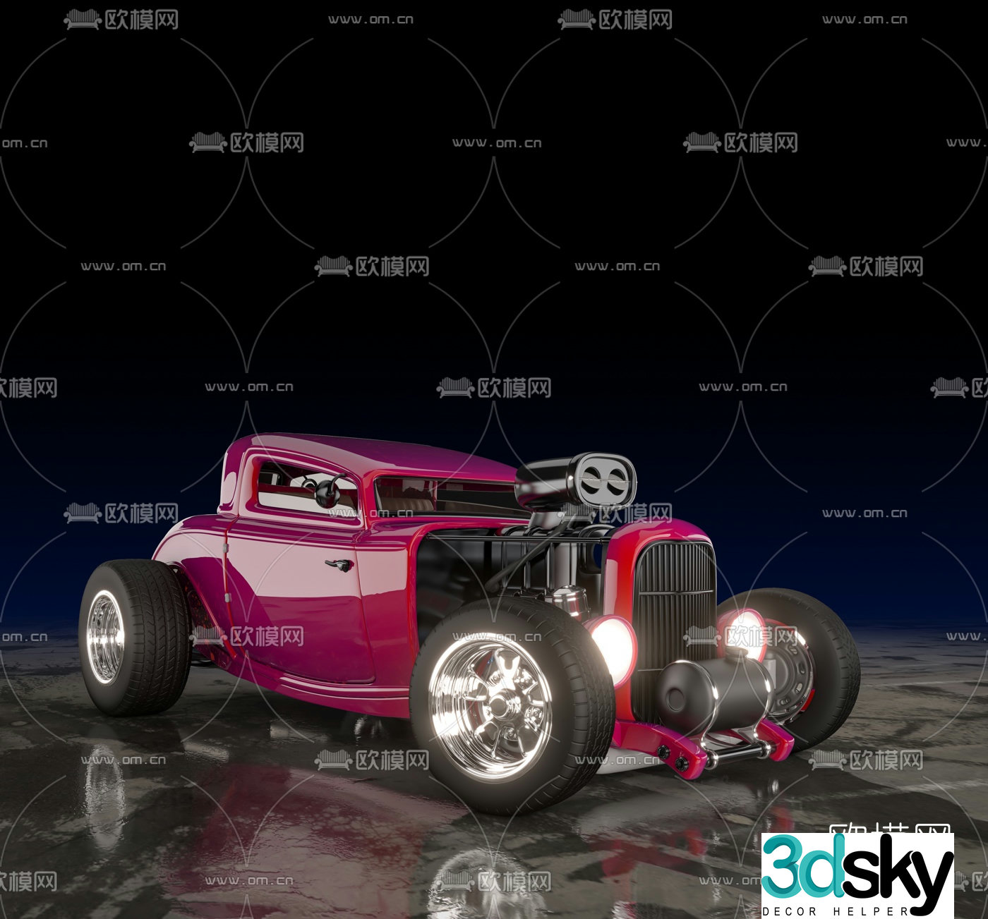 Modern quad bike dirt bike 3d model