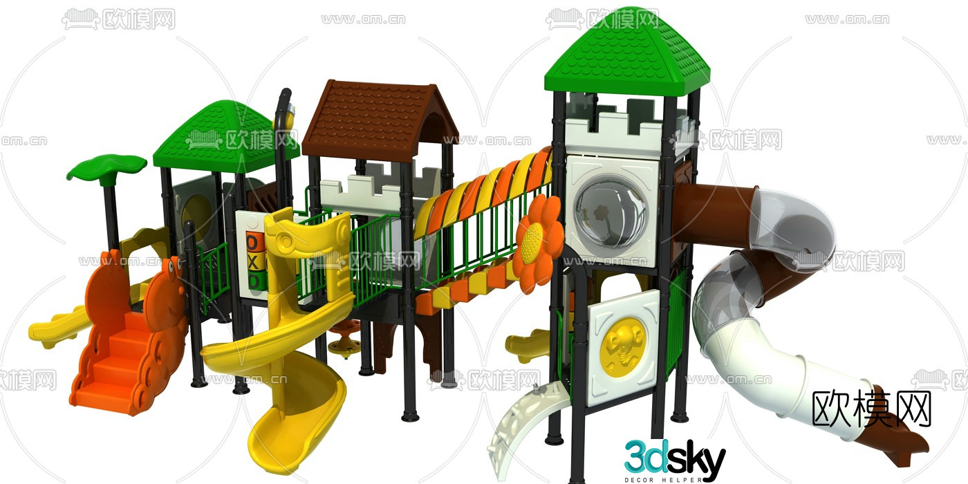 Modern children's slide ride 3d model