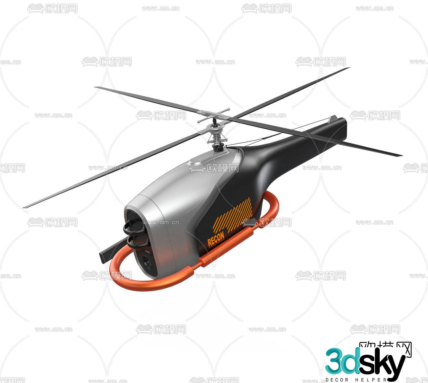 Modern helicopter 3d model