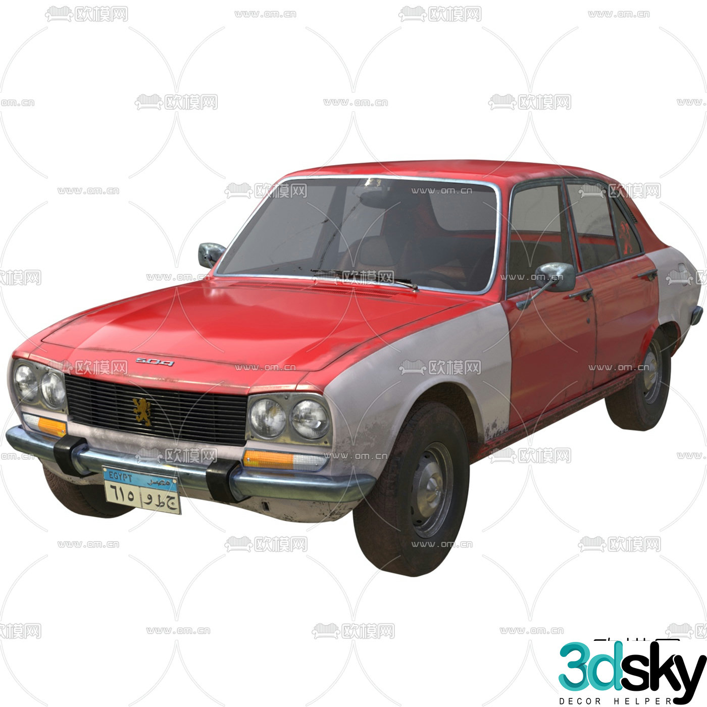 modern logo retro car 3d model