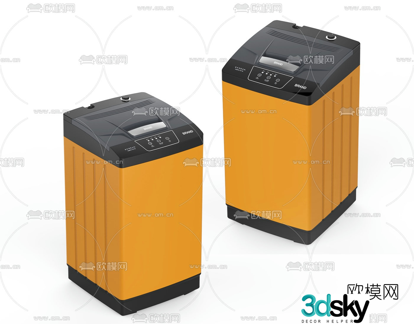 Modern fully automatic washing machine 3d model