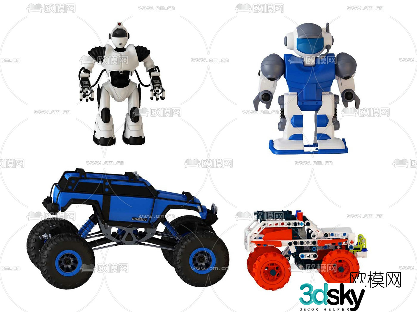 Modern car smart robot children’s toy 3d model