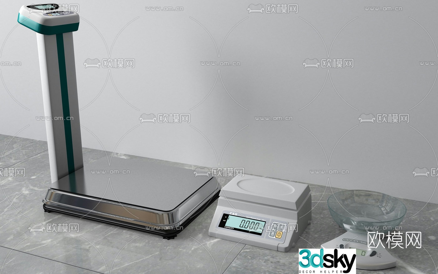 Modern electronic scale 3d model