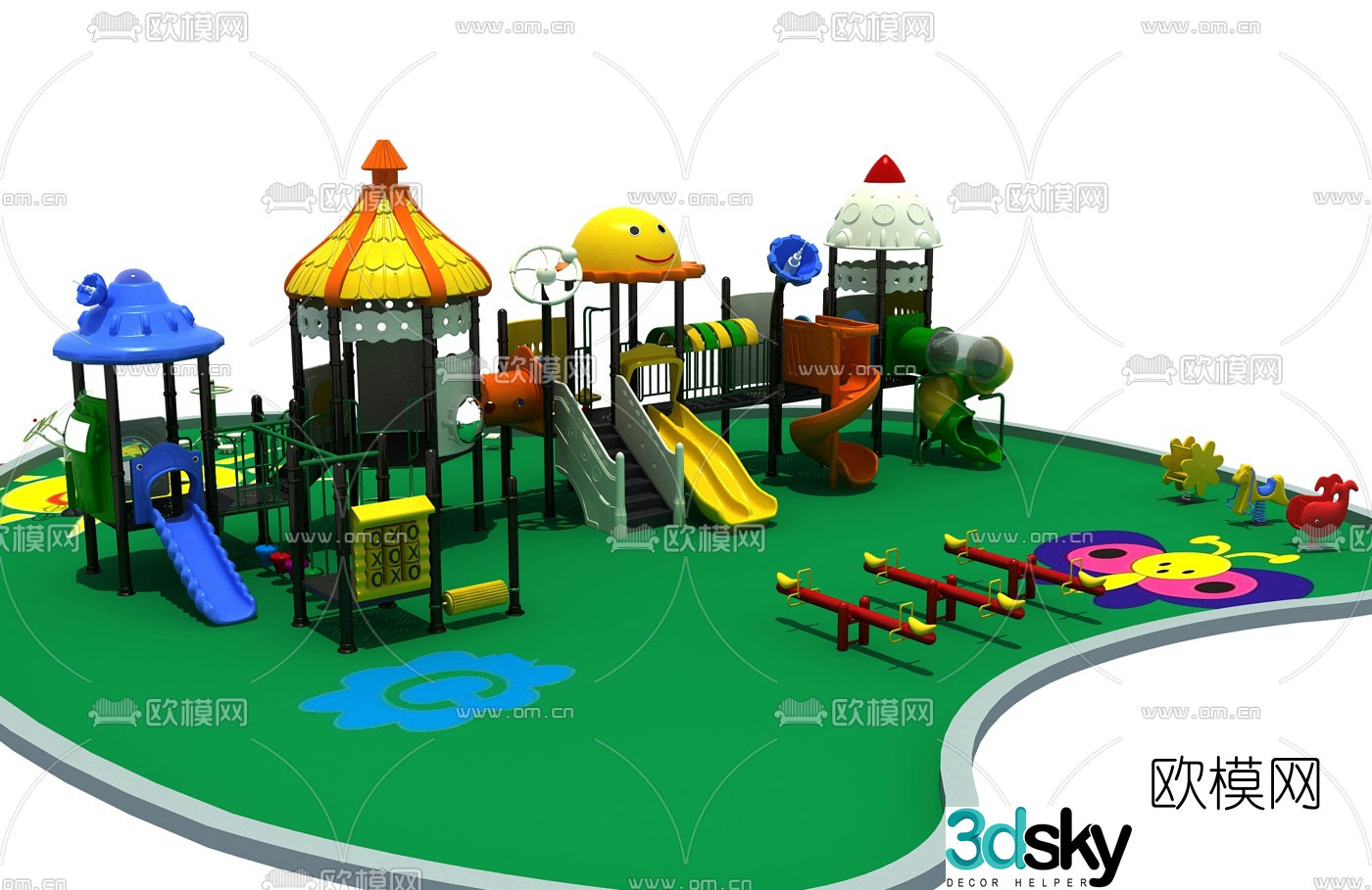 Modern children's slide ride 3d model