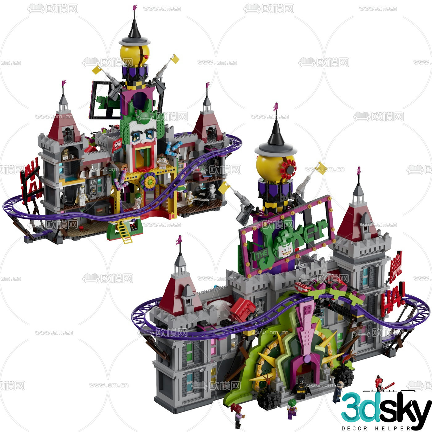 Modern building block clown manor toy 3d model