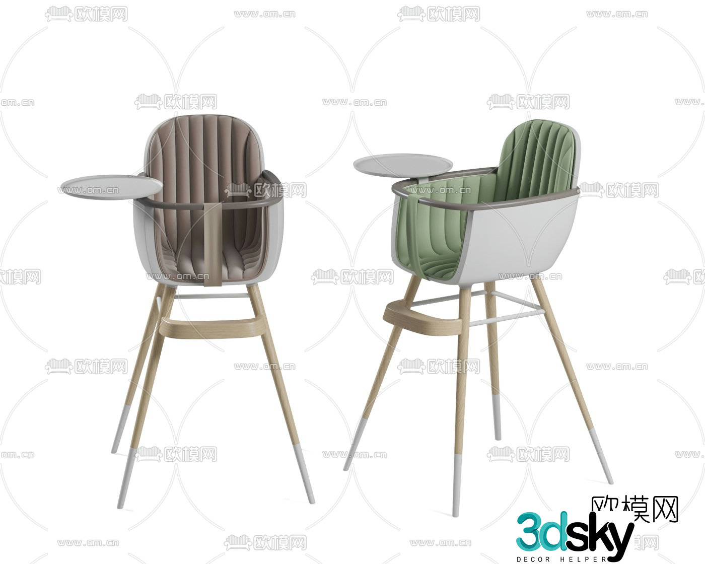Modern baby chair children’s chair 3d model