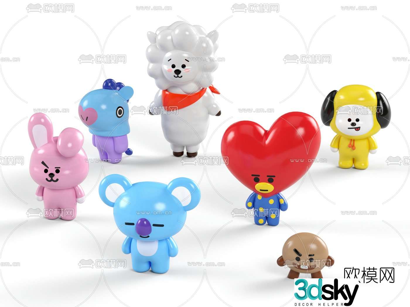Modern cartoon toy figurine 3d model
